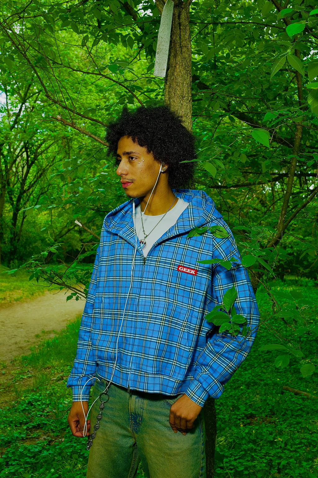 BLUE FULL PLAID JACKET