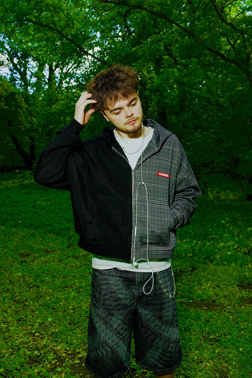BLACK HALF & HALF JACKET